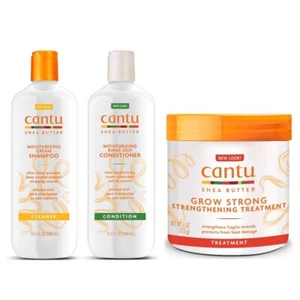 CANTU SHEA BUTTER MOISTURIZING SHAMPOO + RINSE OUT CONDITIONER + GROW STRONG - Picture 1 of 1