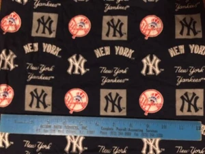 Tela de algodón azul marino de 12""x18"" material remanente béisbol azul marino yankees - Imagen 1 de 1