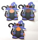 3D UPick Gnomes Girl Black Cat Halloween  Scrapbook Card Embellishment
