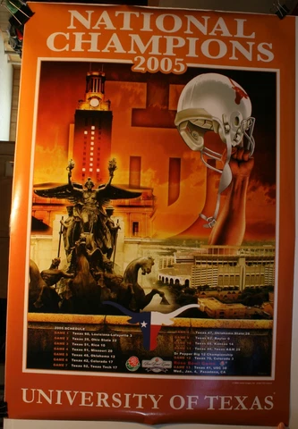 2005 University of Texas Longhorns National Champions 24 x 36" Poster Cover