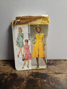 Simplicity 9209 Dress w Princess Seams Vest Coat and Belt Misses Sz 16 Pattern - Picture 1 of 2
