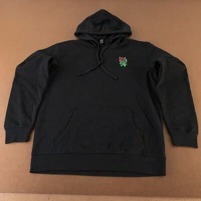 Sudadera con Capucha District Para Hombre Talla Grande Negra Polar Rosa Gráfico Bolsillo Nueva Foto 1 de 4