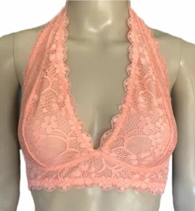 NWT Intimately Free People Galloon Lace Halter Bralette Light Orange Size Small - Picture 1 of 6