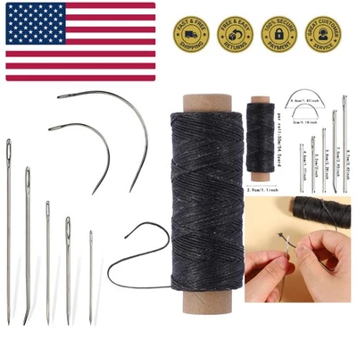 Hilo encerado de 55 yardas con 7 piezas agujas de cuero para coser a mano 150D costura plana... Foto 1 de 4