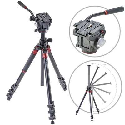 3Pod Orbit 4-Section Aluminum Tripod, Bundle with Q3 Fluid Video Head - Image 1 of 4