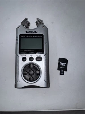 TASCAM DR-40 Linear PCM Silver Digital Recorder Sd Card Tested - Image 1 of 4