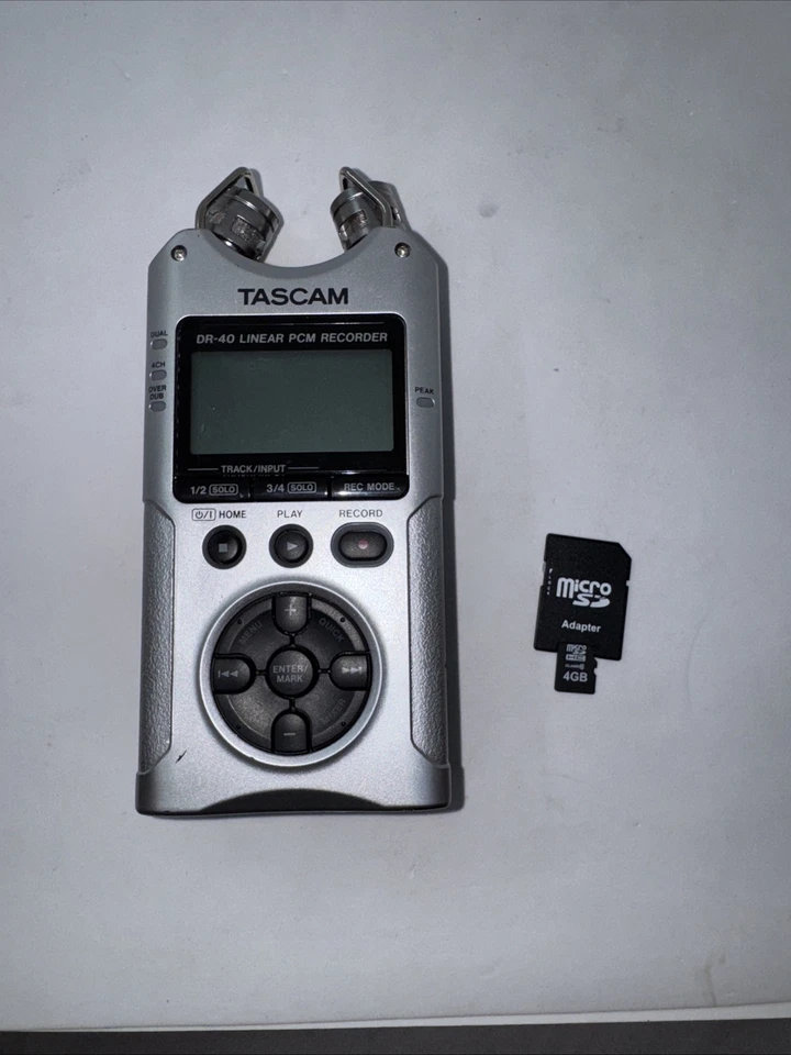 TASCAM DR-40 Linear PCM Silver Digital Recorder Sd Card Tested - Image 1 of 4