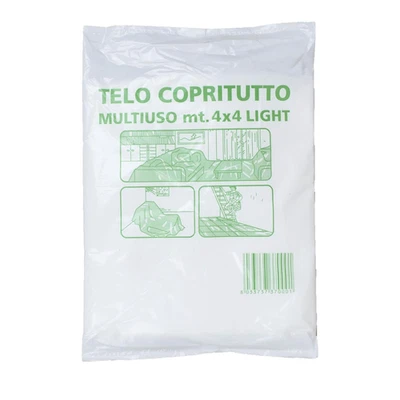 - Telo Copritutto, 110 Gr, Dimensione 4X4 Metri, Protettivo Antisporco Multiuso, - Immagine 1 di 4