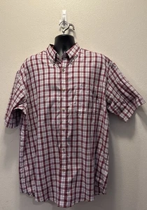 Camicia western uomo Wrangler Riata rossa a quadri manica corta bottoni 2XL cowboy - Foto 1 di 4