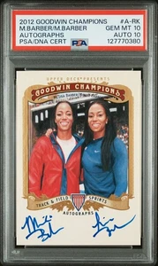 🔥🇺🇸PSA 10/Auto10🔥POP 1🔥2012 Goodwin Champions MELISA/MIKI BARBER Dual Auto - Picture 1 of 2