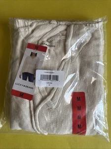 Felpa donna con cappuccio Lucky Brand Baja, panna taglia media nuova con etichetta - Foto 1 di 5