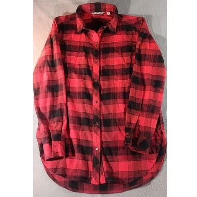 Camisa de franela a cuadros Athleta roja negra búfalo para mujer xs con botones informal Foto 1 de 4