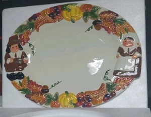 Publix Thanksgiving The Pilgrim Pair Serving Platter 17” X 13" - Picture 1 of 9