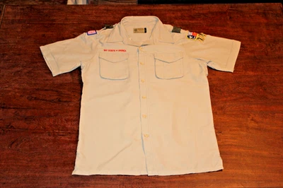 Boy Scouts of America BSA Men's Shirt Tan Small Vented Poly Microfiber Glued - Image 1 of 4