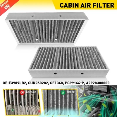2PCS Cabin Air Filter For Mercedes-Benz GL63 AMG X166 W166 E3909LB2, CUK260282 Foto 1 de 4