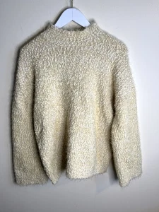 Chelsea & Theordore Women’s Yellow Mock Neck Knit Textured Sweater Size Small - Picture 1 of 5