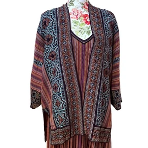 Cardigan maglione kimono stampa telar Peruvian Connection XL stampa sud - Foto 1 di 11