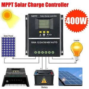MPPT Solar Charge Controller 4000W 100A/12V 24V 36V 48V USB Battery PV Regulator - Picture 1 of 12