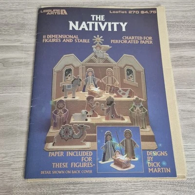 NATIVITY 2d DIY Cross Stitch Leaflet VTG Paper Craft Dick Martin Christmas Jesus - Image 1 of 4