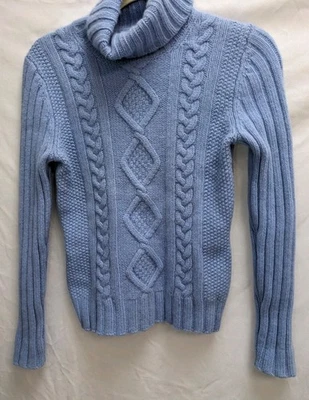 Suéter Banana Republic De Colección Para Mujer Mezcla de Lana Cuello Alto Azul Periwinkle Talla M Foto 1 de 4