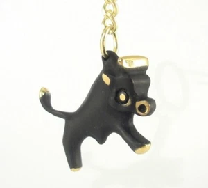 Walter BOSSE Vienna Key Ring Zodiac TAURUS Keychain Bull Patinated Brass Bronze - Picture 1 of 5