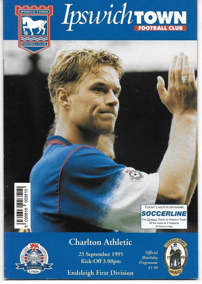 Football Programme>IPSWICH TOWN v CHARLTON ATHLETIC Sept 1995 - Image 1 of 1