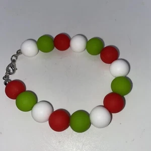 Holiday Color (7.5 in) Bracelet on Stretchy Cord with Silver Tone Lobster Clasp - Picture 1 of 6