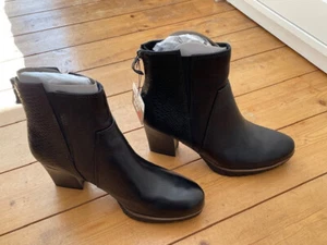 tamaris heel boots size 6, black leather, new with box - Picture 1 of 6