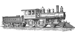 STEAM TRAIN LOCOMOTIVE ART POSTER PRINT STYLE B 18x36 HI RES 9MIL PAPER - Picture 1 of 3