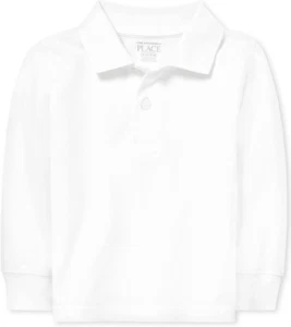 Baby Boys Long Sleeve Pique Polo - Picture 1 of 12