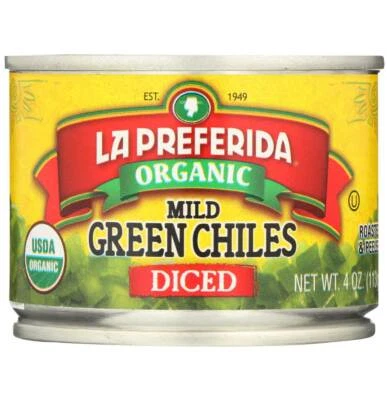 La Preferida Green Chiles Organic Diced Mild Roasted & Peeled - 4 Oz -Pack of 12 - Image 1 of 3