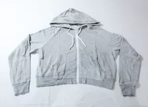 Active U.S.A Womens Raglan Terry Zip-Up Hooded Jacket AC2 Light Gray Large - Picture 1 of 4