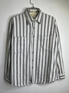 Vintage St. John’s Bay Big Mac Flannel Shirt L USA Made White Black Stripe - Bild 1 von 8