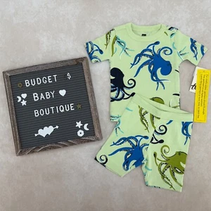 NWT TEA COLLECTION Green Octopus In Your Dreams Pajama Set Pjs Size 9-12 Months - Picture 1 of 3