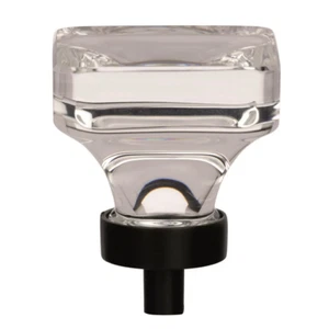 Amerock - Glacio 1-3/8" Square Cabinet Knob - Clear/Black Bronze - Picture 1 of 4