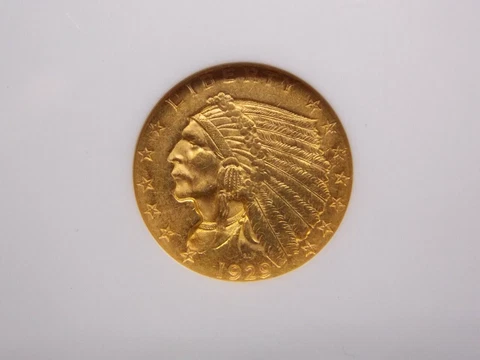 1929 $2.5 Indian Head GOLD Quarter Eagle 2 1/2 NGC MS61 UNC #012 ECC&C, Inc Cover