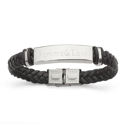 ID Leder Armband + GRAVUR BESTE BESTER MUTTER VATER DER WELT Geburtstag Geschenk - Bild 1 von 2