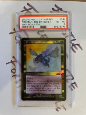 PSA 8 Invasion FOIL Dromar, the Banisher - Magic the Gathering Dragon PSA8 - Image 1 of 4