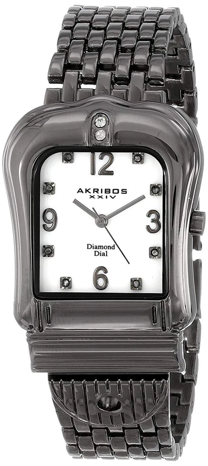 Reloj para mujer Akribos AK528BK 'XXIV' cristal negro acero inoxidable Foto 1 de 1