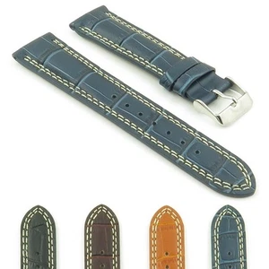 DASSARI President Croc Embossed Leather Watch Band Strap - Picture 1 of 10