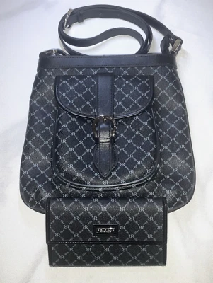 Rioni Signature Black Light Blue Daily Tourist Crossbody  & Matching Wallet - Image 1 of 4