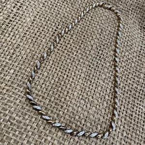 Sterling Silver ROSS SIMONS Necklace Diamond Pave Marquise 17" Vermeil Gold 28g - Picture 1 of 8
