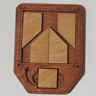 Handcrafted Wood Brain Teaser Puzzle | 5-Piece Fit Challenge - Image 1 of 3