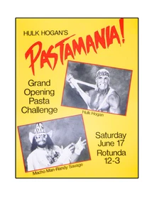 Pastamania Hulk Hogan #2 Retro Años 90 TV Vinilo Personalizado Troquelado Pegatina 3.5x2.5 - Imagen 1 de 1