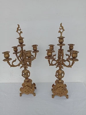 Candelabri Barocco Antiquariato Arredamento Opere D'arte Artigianato Decorazioni - Immagine 1 di 4