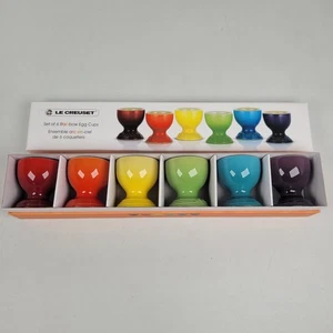 Le Creuset Stoneware Rainbow Multicolor Set of 6, Egg Cups Kitchen  - Picture 1 of 8