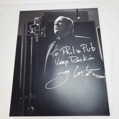 JOE COCKER Signed 8x10 B&W Photograph NO COA Microphone Phils Pub Rockin - Image 1 of 4