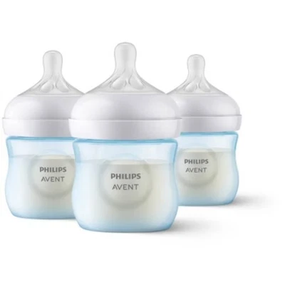 Biberón natural Philips Avent 3pk con pezón de respuesta natural - azul - 4 oz Foto 1 de 4