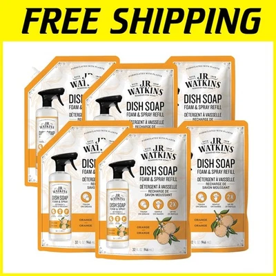 Foaming Dish Soap Refill, Orange, 32oz, 6 Pack, Cruelty-Free - Image 1 of 4