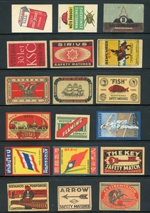 VINTAGE MATCHBOX ADVERTISING LABELS LOT OF 18 !! XX08 - Imagen 1 de 1